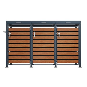 Galvanized Steel 240L Outdoor Wheelie <strong>Bin</strong> <strong>Cover</strong> with 3 Door Options Water Resistant Trash Can Storage &amp; Planter - Product Image 6