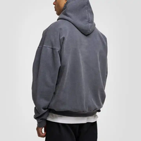 Sweat-shirt à capuche épais en coton 100% de 500 g/m², délavé à l'acide, coupe courte, avec logo personnalisé imprimé en relief, haute qualité, vente en gros