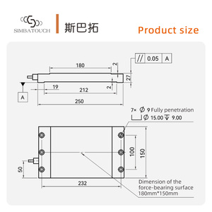 Capteur de pesage plat de haute précision (1%) en acier inoxydable/alliage d'aluminium pour plateformes de pesage et inspections - Product Image 5