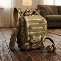 Sac à bandoulière unisexe camouflage AYPPRO robuste pour ordinateur portable 14 pouces, sac à dos étanche pour tablette en Oxford 24L avec fermeture éclair et sangle d'épaule arquée