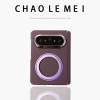 Étui pour téléphone Huawei PuraXMax, béquille rotative, protection d'écran intégrée, coque de protection en cuir véritable électroplaqué