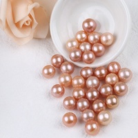 Perles naturelles rondes en perles d'eau douce, couleur rouge, AA Edison, bijoux chinois, 11-12mm, livraison gratuite