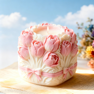Bouquet de tulipes, bougie parfumée, cire de soja naturelle, cadeau souvenir, décoration de fête - Product Image 3