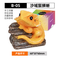 Aksesoris Reptil Resin Patung Hewan Amfibi Figurine Koleksi Naga Berjanggut Skink Laba-laba Kumbang Ornamen