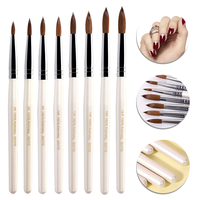 Brosse à ongles professionnelle personnalisée pour décoration d'ongles Nouveau style de produit Taille 2-22 100% Pure Kolinsky Soft Sable Hair