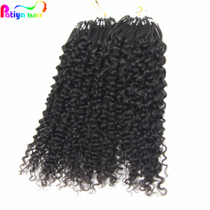 Boucle de boucle birmane Microlinks cheveux naturels noirs 100 grammes cheveux crus bouclés profonds perles de microlink Extensions de cheveux pour les femmes blanches - Product Image 2