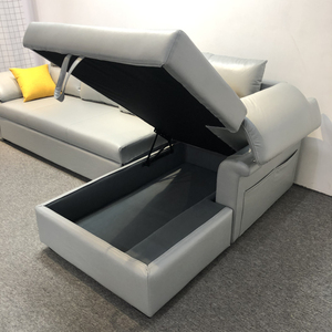 Conjunto de sofás en forma de <span class=keywords><strong>L</strong></span> de Diseño Europeo, muebles para el hogar, uso de apartamento, almacenamiento de cuero con cargador USB, sofá <span class=keywords><strong>cama</strong></span> plegable - Product Image 6