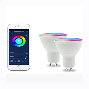 新しいWiFiグラフィティカップGU105ウェイrgbcw調光とカラーマッチング携帯電話アプリスマートスポットライトLED電球ランプ