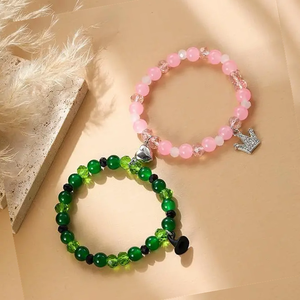Kambaba Jasper สร้อยข้อมือเพิ่มความง่ายสำหรับผู้ชายผู้หญิงกระเป๋ากำมะหยี่ - Product Image 4