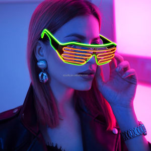 Persianas intermitentes coloridas LED Gafas Rave Disfraz de DJ de Halloween Varias decoraciones de fiesta de iluminación Ventas directas de fábrica Niño bajo - Product Image 1