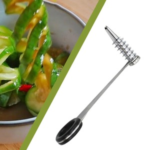 Lame de coupe en spirale pour concombre, carotte, pomme de terre, couteau à légumes en spirale, outil de cuisine, boucleur en acier inoxydable, accessoire de cuisine portatif - Product Image 2