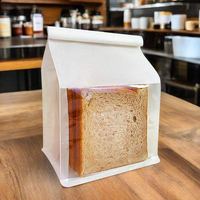 En stock, sac en papier kraft écologique blanc pour boulangerie, pain, biscuits, emballage de sandwich, emballage de pain avec fenêtre