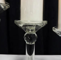 Porte-bougie cylindrique en cristal pas cher pour la décoration de table centrale