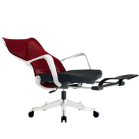 Chaise de bureau ergonomique en maille moderne inclinable pivotante réglable en hauteur avec accoudoirs fixes et structure en nylon pour le bureau à domicile