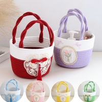 Nouveau panier-cadeau tissé à la main de style chinois écologique pour mariage, anniversaire, anniversaire de mariage, cadeaux de bienvenue, rangement