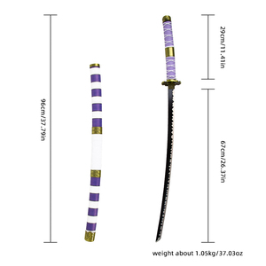 Réplica de la Katana Nidai <span class=keywords><strong>Kitetsu</strong></span> del País de Wano de One Piece, Color Morado y Blanco, para Cosplay de Luffy y Coleccionables - Product Image 6