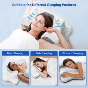 Hot Seller Cooling Breathable <b>Memory</b> <b>Foam</b> Pillow Ergonomic Neck Support Contour Bed Pillow for Side Back and Stomach Sleepers - Product Image 5
