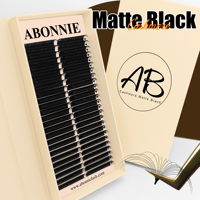 Extensions de cils Abonnie en gros, cils individuels classiques, extensions de cils en cachemire 0.05 0.07, plateaux de cils noir mat, logo personnalisé