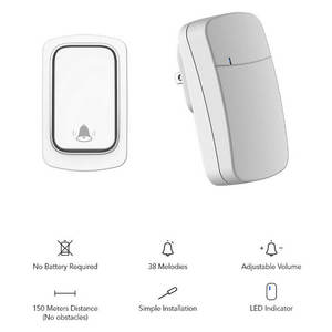 Carillons électriques intelligents <span class=keywords><strong>sans</strong></span> <span class=keywords><strong>fil</strong></span>, <span class=keywords><strong>sans</strong></span> batterie, auto-alimenté, étanche IP68, <span class=keywords><strong>sonnette</strong></span> de porte de maison, <span class=keywords><strong>sonnette</strong></span> <span class=keywords><strong>sans</strong></span> <span class=keywords><strong>fil</strong></span> - Product Image 3