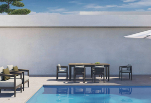 ชุดโต๊ะรับประทานอาหารกลางแจ้งอลูมิเนียมดีไซน์คลาสสิกร่วมสมัย <span class=keywords><strong>7</strong></span> ชิ้น พร้อมเก้าอี้กันน้ำ - Product Image 4