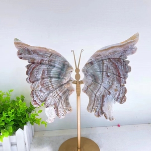 Vente en gros d'usine : Ailes de papillon en fluorite naturelle sculptée, écologiques, avec technique de mosaïque, pour la décoration intérieure - Product Image 4