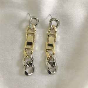 PJ-M064 2022 INS Vàng Thép Màu Khâu Kim Loại Bông Tai Trang Sứ<span class=keywords><strong>c</strong></span> Thời Trang Stud Charm Bông Tai Thả Bông Tai - Product Image 3