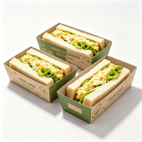 Boîte en papier kraft de qualité alimentaire, barquette jetable en papier, boîte d'emballage à emporter pour sandwich, petit-déjeuner