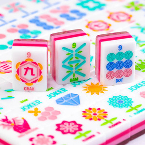 Wholesale Luxury Foldable 160-Piece Acrylic American Mahjong Set 4Layer Cartoon Pattern for Family <b>Entertainment</b> Travel Games - Product Image 2