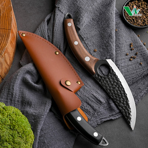 Couteau de chef serbe fait à la main de 6 pouces en acier au carbone forgé manche en palissandre cuisine ambidextre Camping Viking désossage abattage - Product Image 2