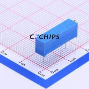 Résistance/potentiomètre réglable 3006P-1-101LF, composant traversant (THT)-3P, 6,4x4,8 mm, résistance 100 ohms, 10 %, 750 mW, 100 ppm/ ℃ - Product Image 1