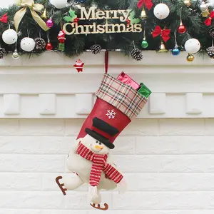 wholesale high quality felt christmas stockings for embroidery Hot sale sublimation burlap christmas stocking