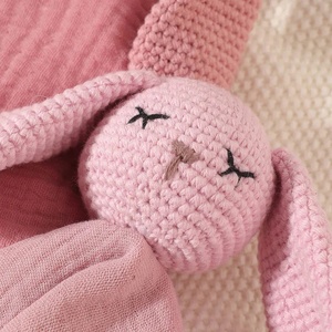 Serviette douce en forme de lapin pour bébé, couverture, jouet de sommeil, serviette de bain, bavoir, tissu d'épaulette, <span class=keywords><strong>doudou</strong></span>, motif lapin de dessin animé pour enfants - Product Image 6