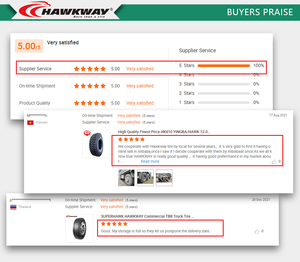 ยางรถบรรทุกคุณภาพสูง รุ่น HAWKWAY HK707 ขนาด 11.00R20 12.00R20 แบบไม่มียางในและแบบมียางใน ราคาพิเศษ ยางรถบรรทุกสำหรับขาย YB607 HK707 คุณภาพสูง - Product Image 6