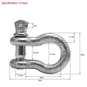Nhiệm vụ nặng nề Châu Âu Dee còng dưới, thép carbon, kẽm mạ kẽm, ISO9001 chứng nhận, 5/28mm, OEM/ODM có sẵn - Product Image 3