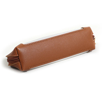 Luxe PU cuir porte-crayon Portable petite fermeture éclair crayon pochette Transparent PVC voyage cosmétique organisateur sac