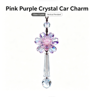 Ornement suspendu pour voiture en cristal artificiel K9, pendentif fleur, décoration de rétroviseur, prisme à facettes, fait main, Zhejiang, décoration automobile