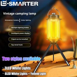 ESMARTER MX6611 Linterna LED Portátil Recargable para Camping, Jardín, Patio, Lámpara de Ambiente para Exteriores, Impermeable, con Trípode, Control Táctil, USB - Product Image 3