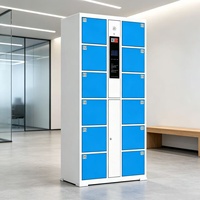 Armoire de rangement métallique robuste à démontage facile avec serrure électronique pour bureau, salle de sport et espaces commerciaux