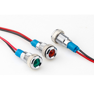 Metal Indicator <b>Light</b> 8mm <b>LED</b> Red Waterproof IP65 12V Power Indicator <b>Light</b> <b>Wire</b> Connector Durable - Product Image 3