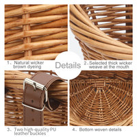 Panier de vélo tissé à la main, petit, sans couvercle, détachable, pour enfants, scooter, guidon de vélo, panier de rangement
