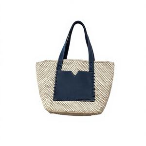 Sac fourre-tout en raphia fait main, léger, respirant, écologique, avec fermeture personnalisée pour le quotidien, les loisirs et le shopping - Product Image 1