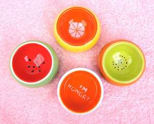 Cuenco de cerámica para comida de hámster, cuenco para comida de animales pequeños, color de fruta - Product Image 1