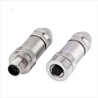 Câble de capteur automobile M12 DIN, code B D, pour assemblage industriel circulaire, installation sur site, mâle/femelle, étanche IP67