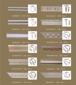 Molduras Modernas para Techo y Pared, con Diseño <span class=keywords><strong>de</strong></span> Flores Doradas en Relieve, <span class=keywords><strong>de</strong></span> Poliestireno Expandido (EPS), para Decoración del Hogar - Product Image 4