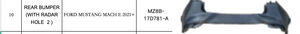 Compatible avec <span class=keywords><strong>Mustang</strong></span> <span class=keywords><strong>Mach</strong></span> <span class=keywords><strong>E</strong></span> California RT.1 <span class=keywords><strong>ER</strong></span> <span class=keywords><strong>RWD</strong></span> 2021+ OE MZ8B-17D781-A, pare-chocs arrière de remplacement neuf - Product Image 2