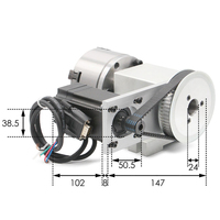 Kit d'axe de rotation CNC à moteur pas à pas en boucle fermée 4ème axe 3/4 mâchoires 100 mm 2,2 Nm pour tête de division et pièces d'équipement laser