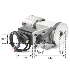 ชุดแกนหมุน CNC แบบวงปิด 4 แกน 3/4 จับ 100 มม. <span class=keywords><strong>2</strong></span>.<span class=keywords><strong>2</strong></span> นิวตันเมตร พร้อมมอเตอร์สเต็ปเปอร์ สำหรับอุปกรณ์เลเซอร์ - Product Image 4