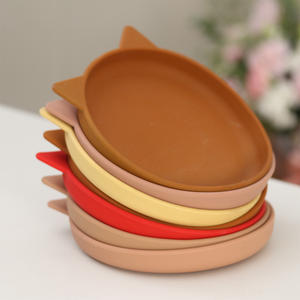 Plato de Silicona para Mascotas, Fácil de Limpiar, Accesorios de Limpieza Rápida, Plato de Alimentación para Mascotas, Plato de Cena de Silicona con Forma de Gato - Product Image 1