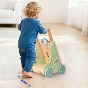 Girello per Neonati Educativo, Giocattolo da Spingere e Tirare, Sviluppa Abilità Motorie e Creatività, Girello in Legno Multifunzionale per Bambini - Product Image 6