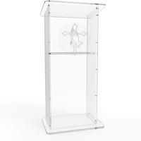 Podio de iglesia de diseño moderno, atril acrílico transparente para escuela